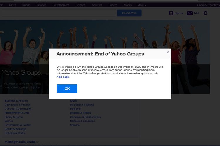 Yahoo Groups akan Dinonaktifkan
