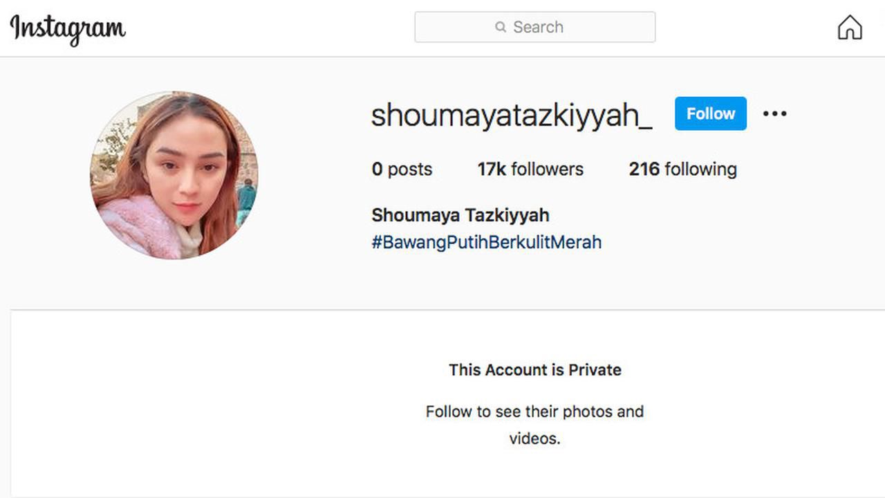 Akun Instagram Shoumaya Tazkiyyah