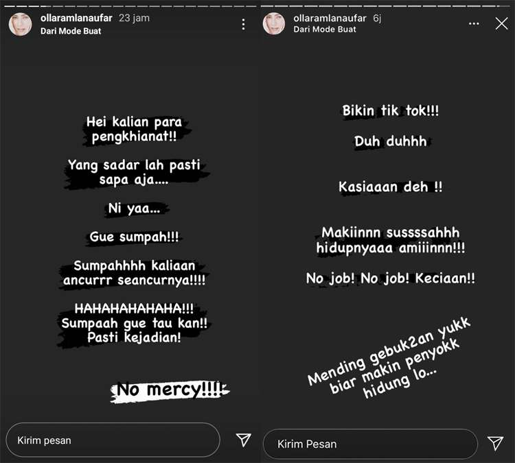 Instastory Olla Ramlan