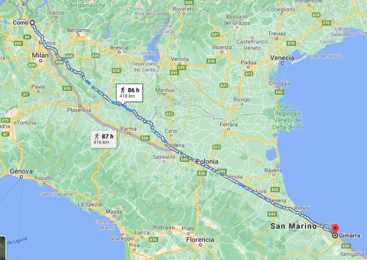 Peta pria berjalan 420 km setelah bertengkar dengan istri