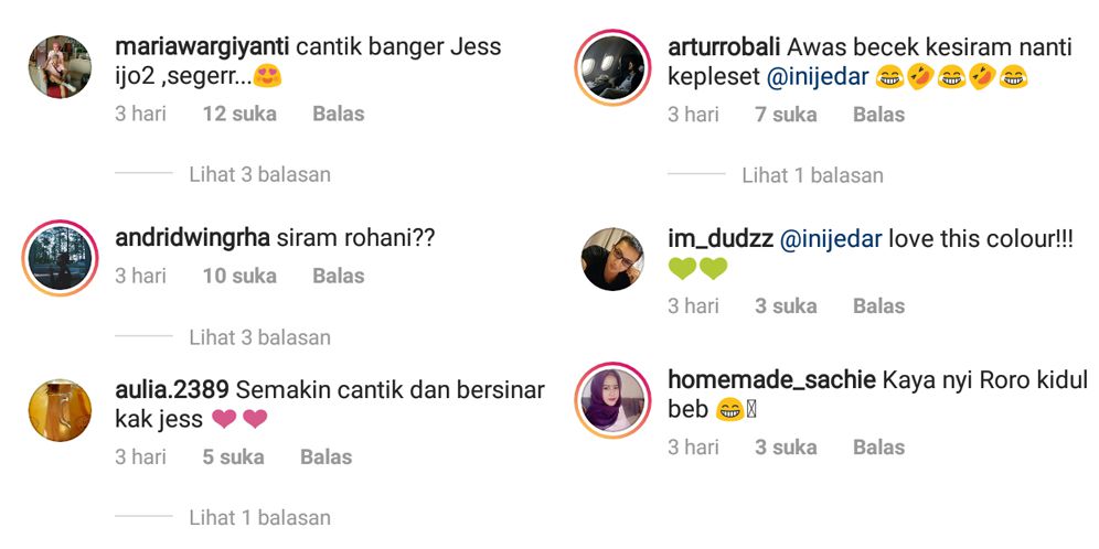 Komentar di instagram Jessica Iskandar