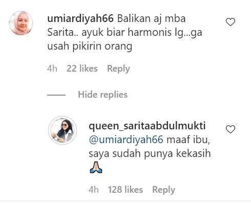 Komentar Sarita Abdul Mukti
