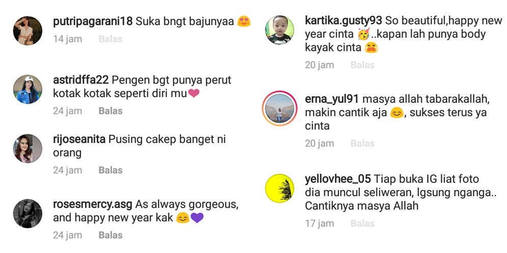 Komentar di instagram Cinta Laura