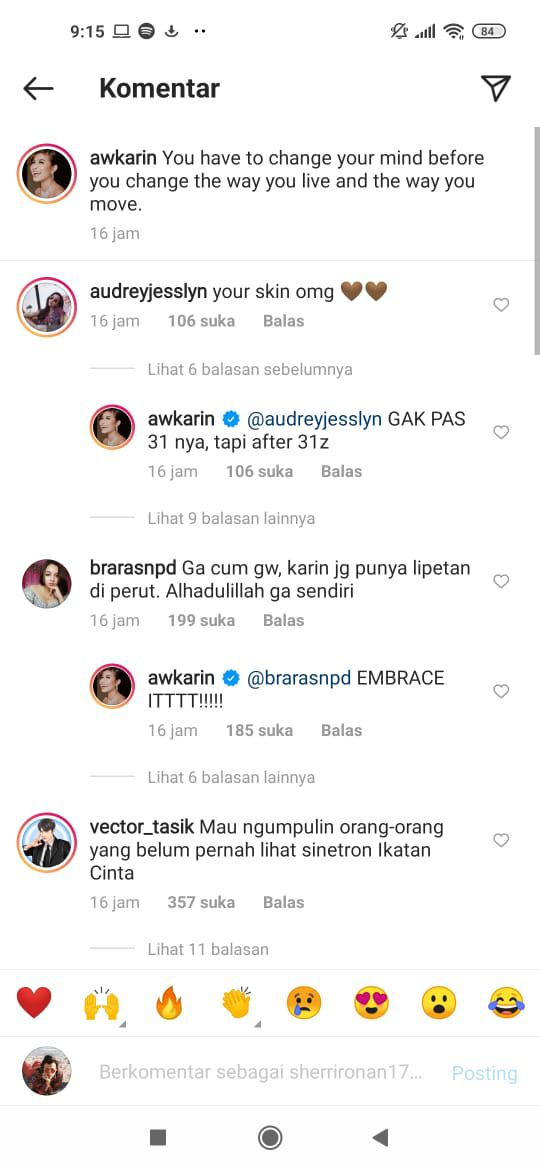 Komentar Instagram Awkarin