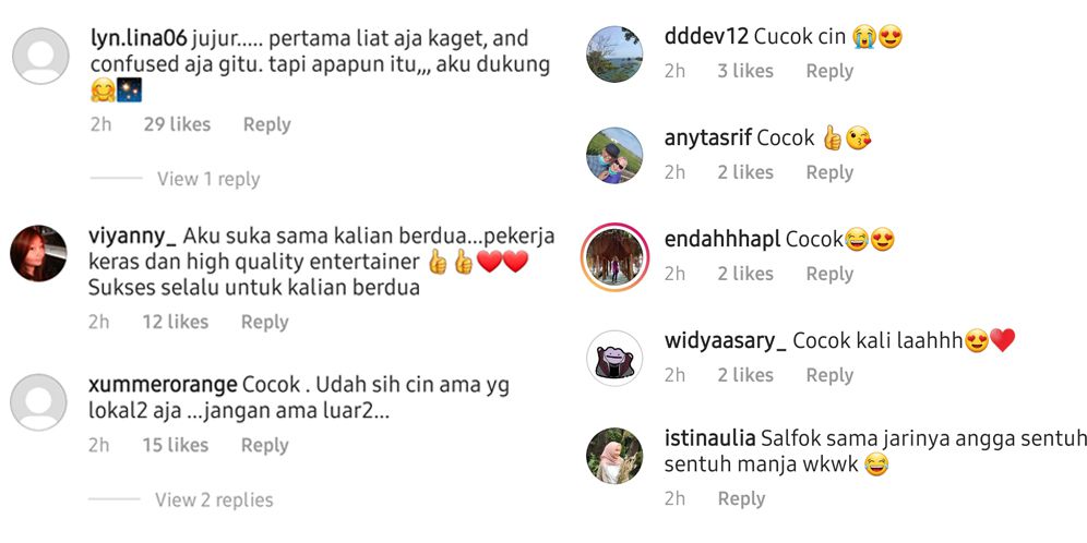 Komentar di instagram Cinta Laura