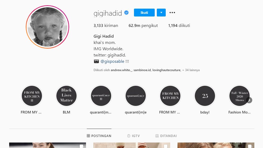 Gigi Hadid ungkap nama sang putri