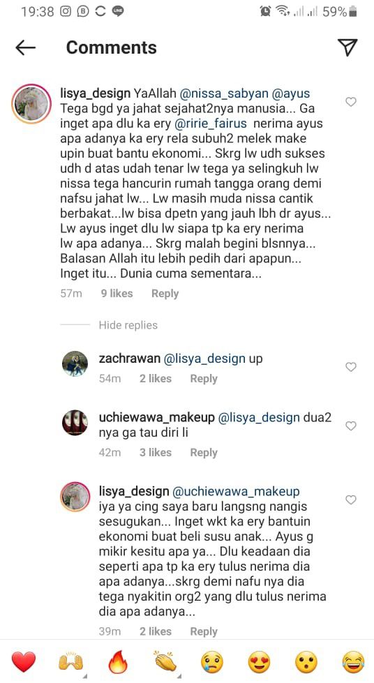 Komentar di Instagram Nissa Sabyan