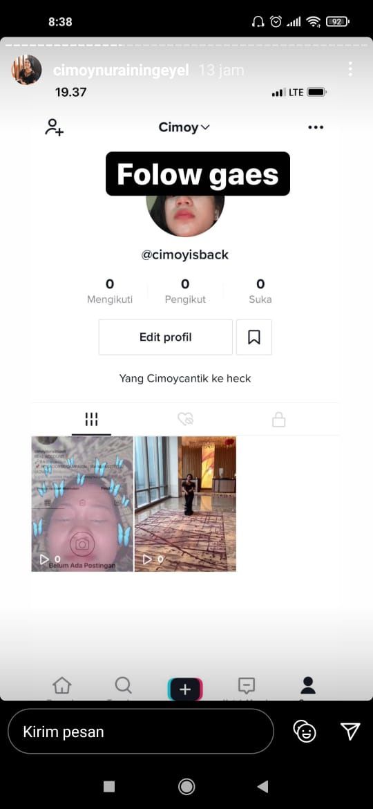 Akun Instagram dan TikTok Cimoy Montok Dihack