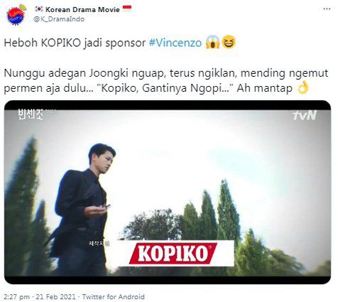 Kopiko Indonesia Jadi Sponsor Drama Terbaru Song Joong Ki, Vincenzo
