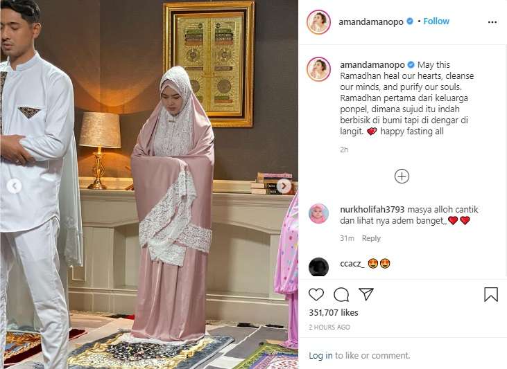 Amanda Manopo  Unggah Foto Sholat, Netizen Doakan Segera Mualaf