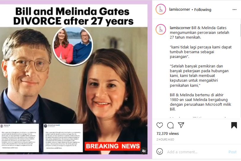 Perceraian Bill Gates dan Melinda