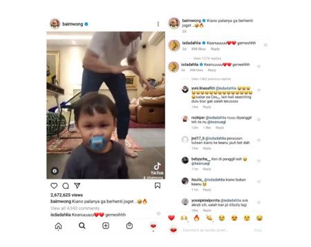 Unggahan Instagram Baim Wong yang Dikomentari Iis Dahlia