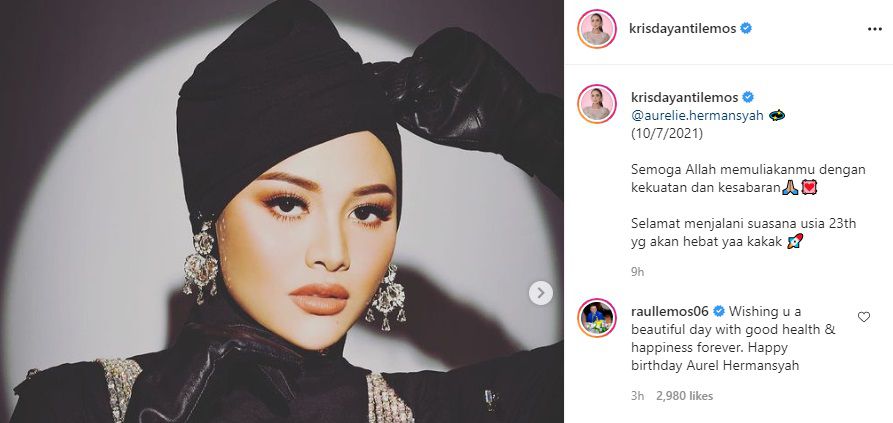 Unggahan Instagram Krisdayanti/Ucapan Selamat Ulang tahun untuk Aurel Hermansyah