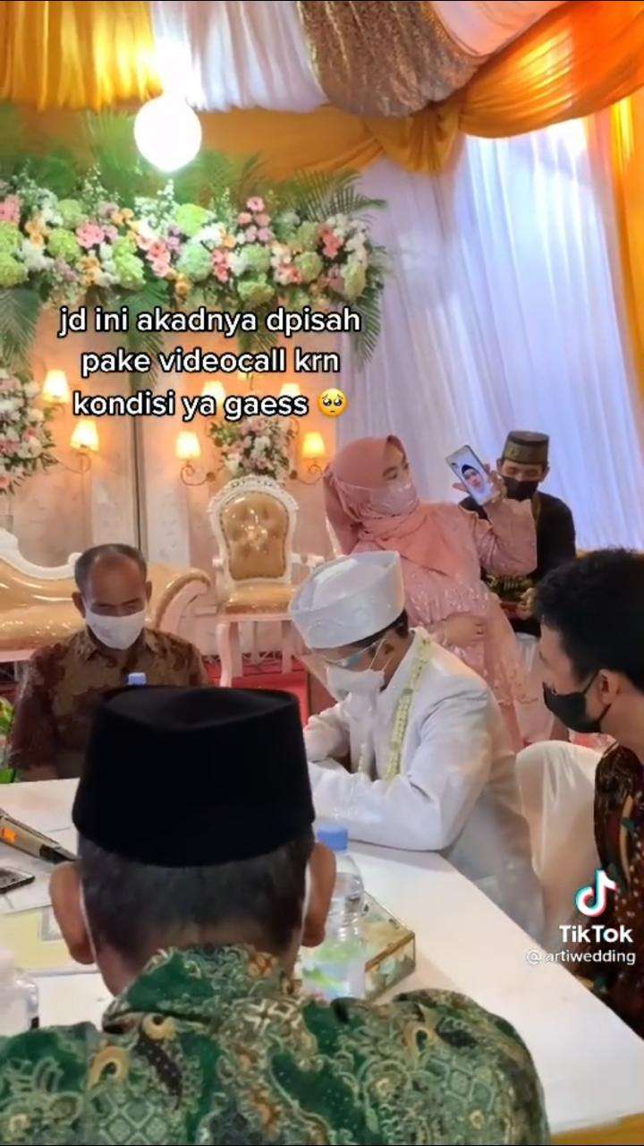 Viral, Pengantin Ini Terpaksa Gelar Akad Nikah Virtual karena Mempelai Wanita Positif Covid-19