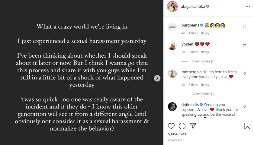 Unggahan Instagram Cantika Abigail