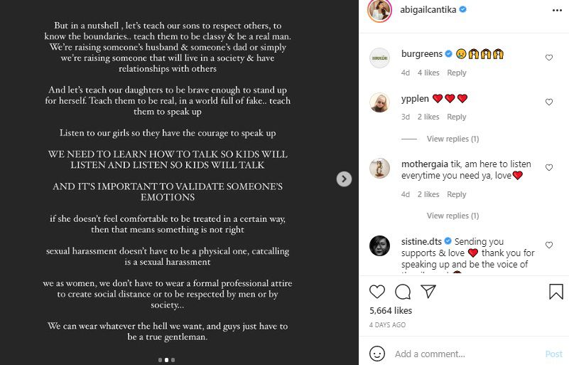 Unggahan Instagram Cantika Abigail
