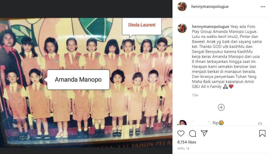 Unggahan Terakhir Ibunda Amanda Manopo