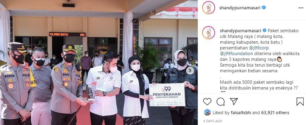 Unggahan Instagram Gilang Widya Pramana