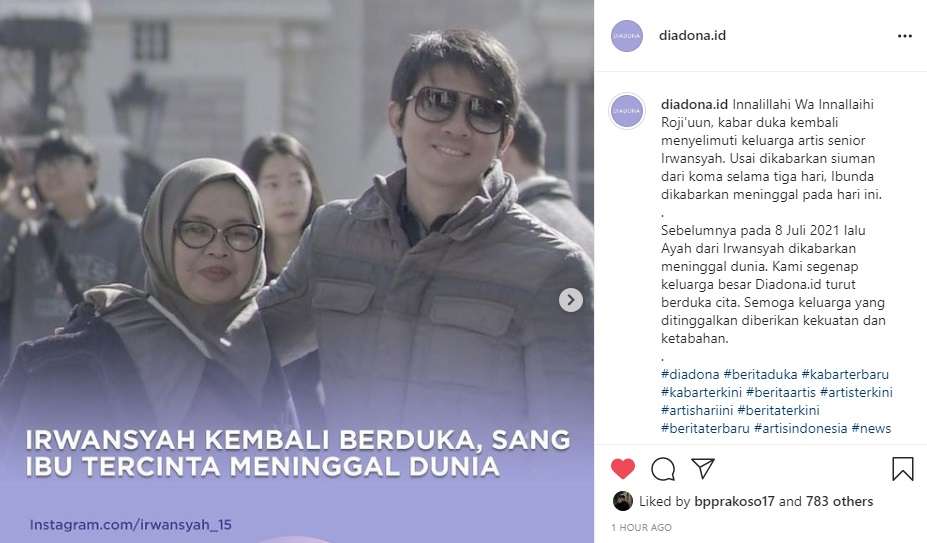 Ibu Irwansyah Meninggal Dunia