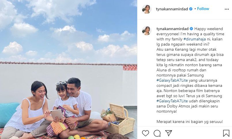 Unggahan Instagram Tyna Kanna