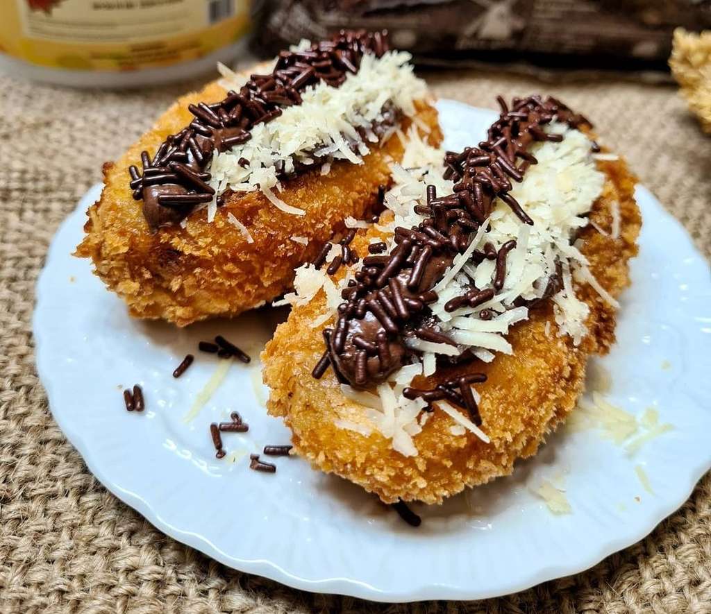 Cara Membuat Pisang Goreng isi Coklat dan Keju