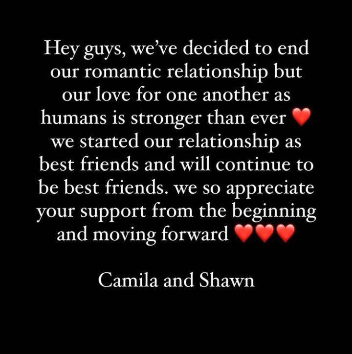 Shawn Mendes dan Camila Cabello Putus