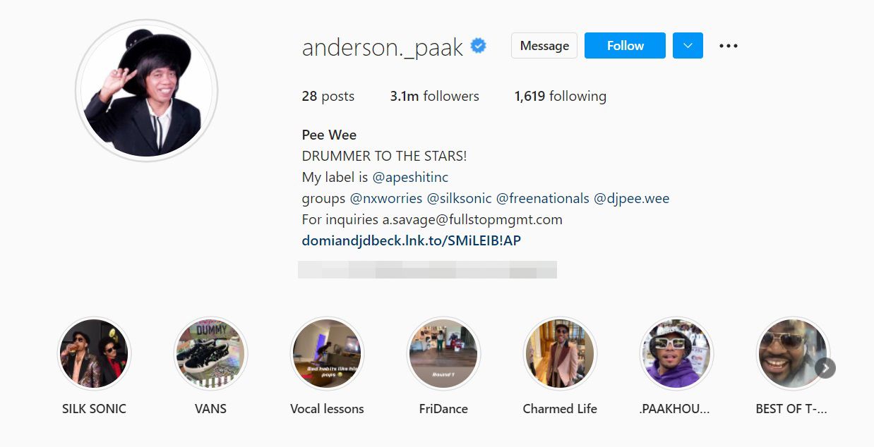 Instagram Anderson Paak