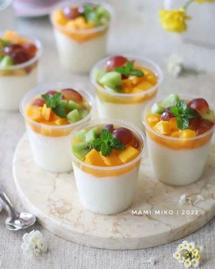 Resep Puding Susu Buah Sederhana