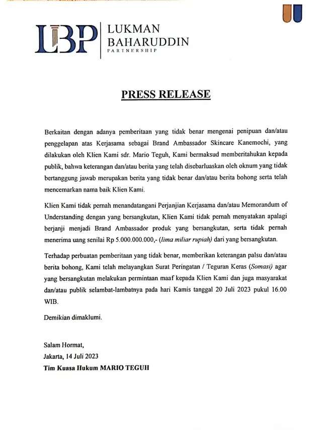 Mario Teguh Bantah Lakukan Penipuan