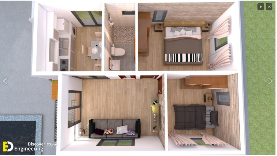 Denah Rumah Minimalis 2 Kamar 6x8