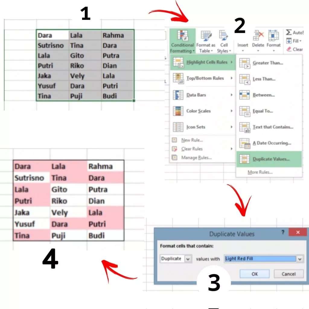 Cara Mencari Data yang Sama di Excel