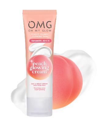 OMG Oh My Glow Peach Glowing Cream with Double Sunscreen Filter