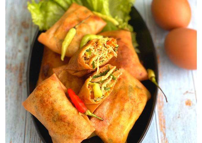 Resep Martabak Kulit Lumpia Isi Daun Bawang