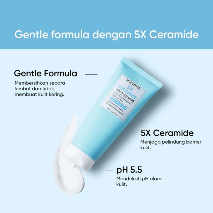 Facial Wash untuk Memperbaiki Skin Barrier -Skintific Facial Wash 5X Ceramide Low pH Cleanser for Se