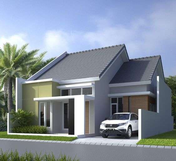 Rumah Atap Miring ke Depan