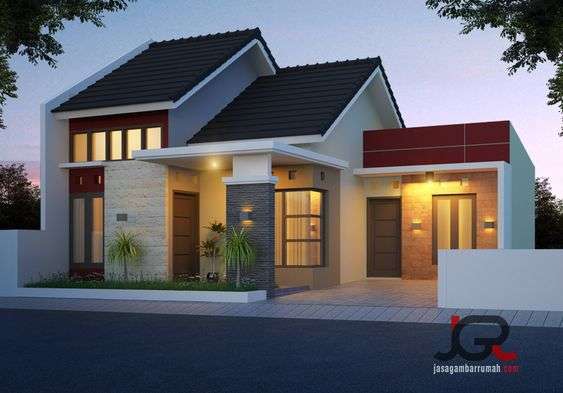 Rumah Atap Miring ke Depan