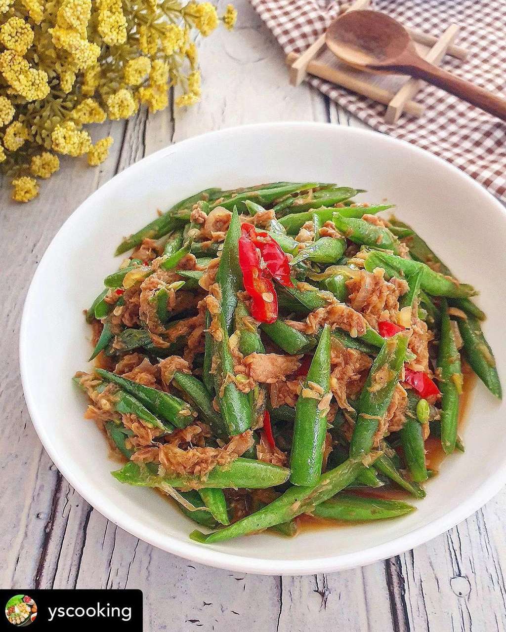 Resep Makan Siang Sehat - Tumis Buncis Tuna