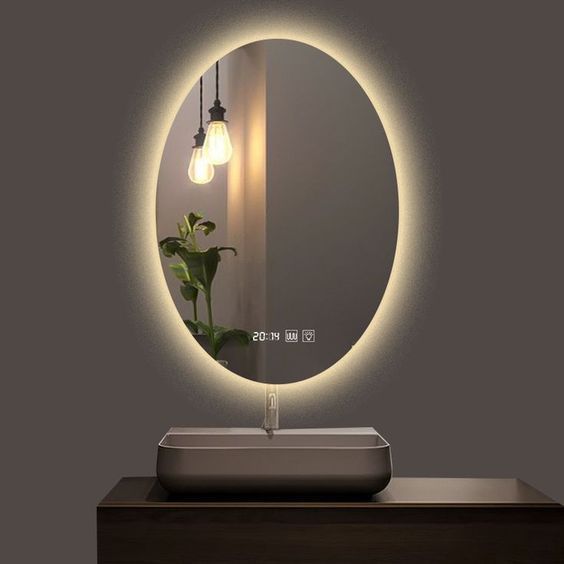 Cermin dengan Lampu LED di Kamar Mandi