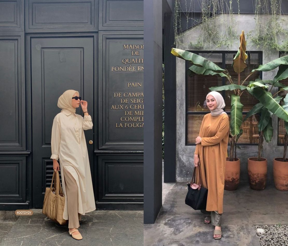 Ide Outfit Kerja Hijab buat WAnita 40-an - Long Tunic