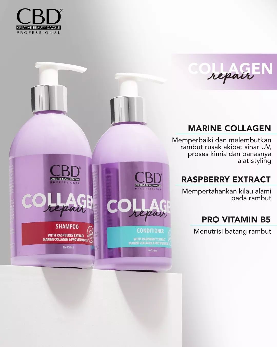 Shampoo untuk Rambut Kering dan Kaku - CBD Collagen Shampoo