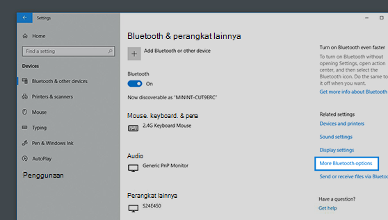 Ilustrasi Bluetooth di Laptop