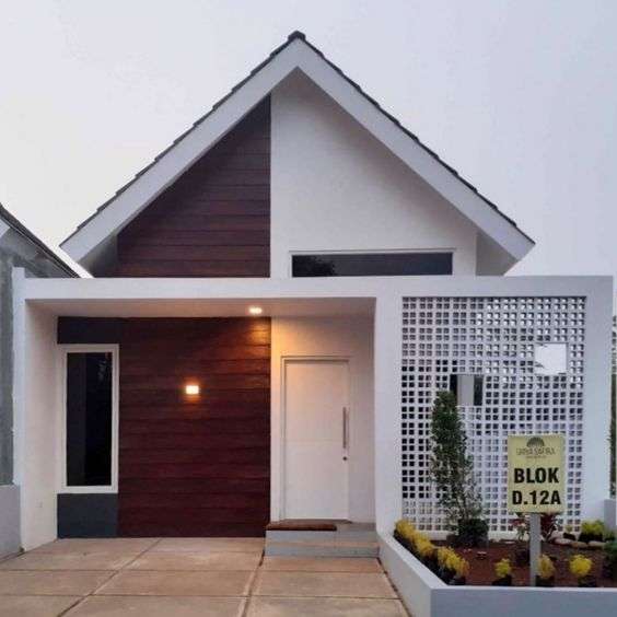 Fasad Rumah Scandinavian 1 Lantai di Perumahan