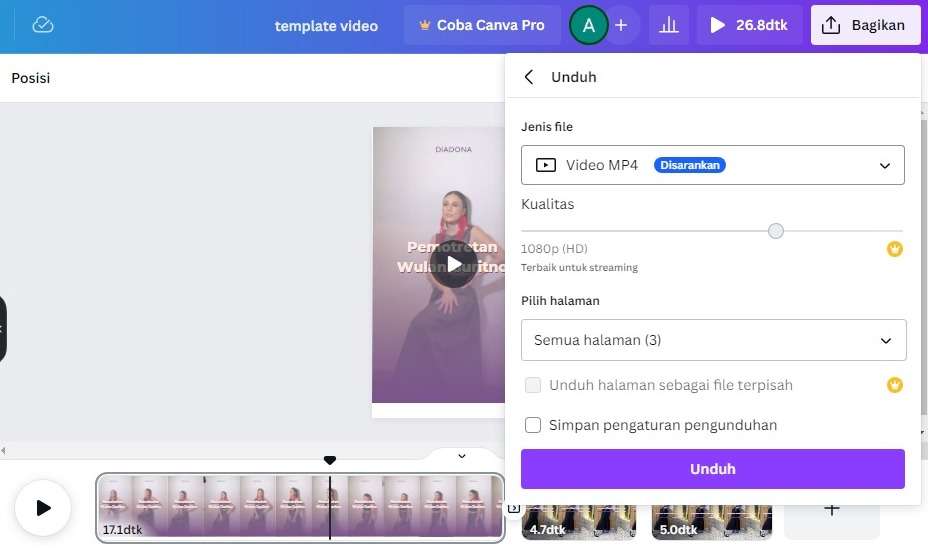 Langkah Edit Video di Canva