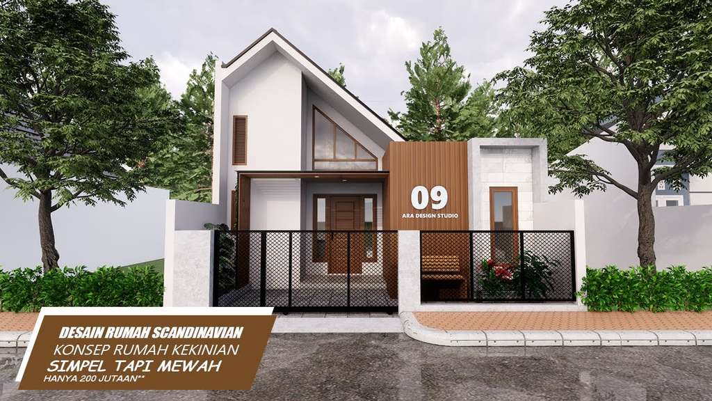 Fasad Rumah Scandinavian 1 Lantai Sederhana Rp200 Jutaan