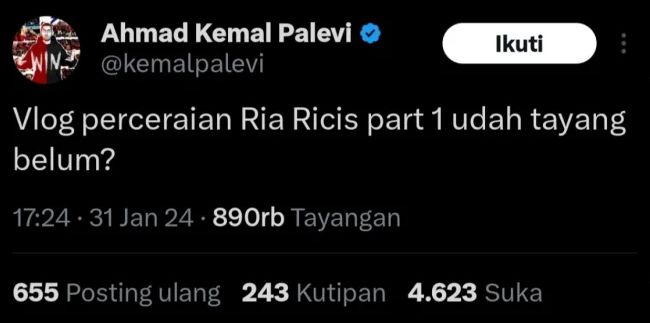 Tweet Kemal Palevi