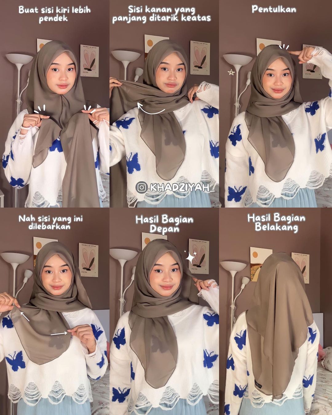Gaya hijab variasi asimetris