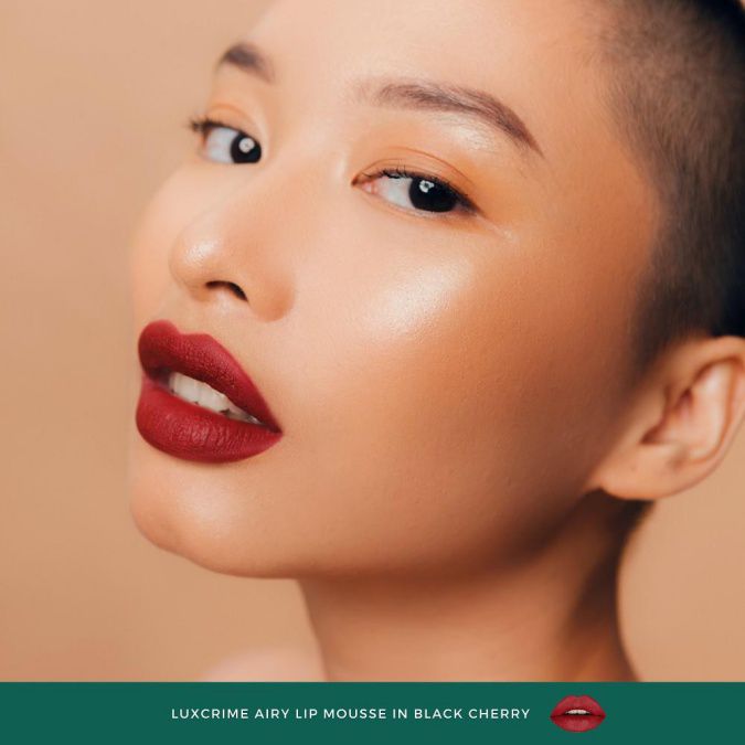 Rekomendasi Lipstik Merah Lokal - Luxcrime Airy Lip Mousse - Black Cherry