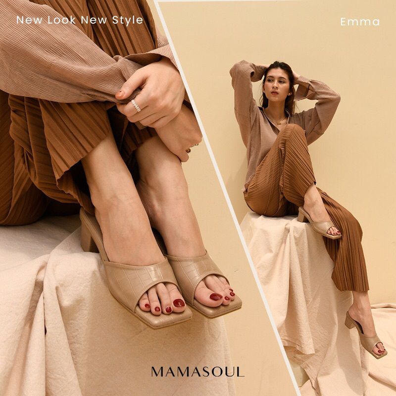 MAMASOUL Emma Sandal Block Heels