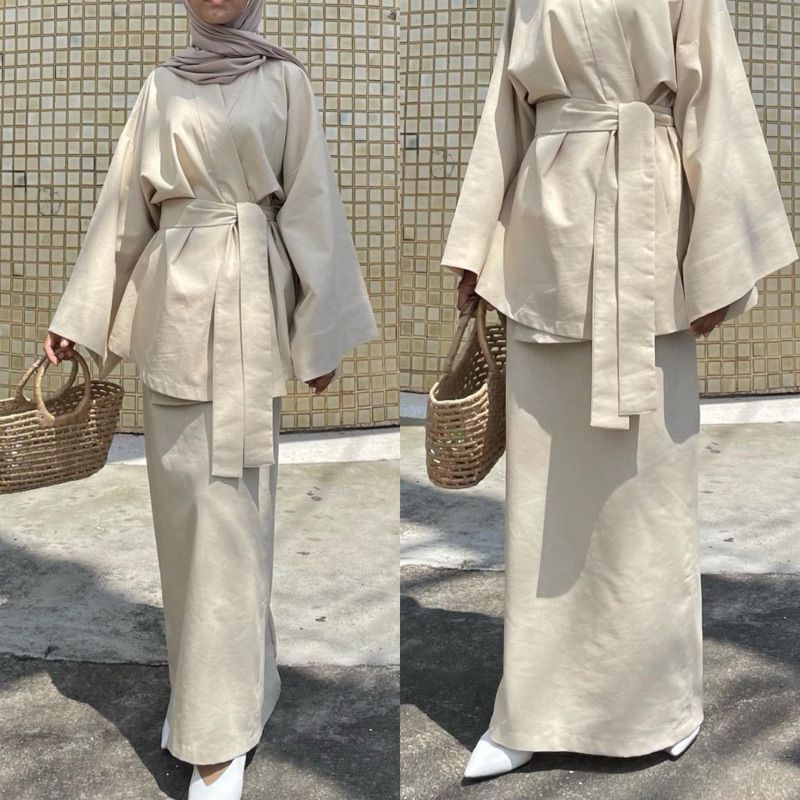 Model Baju Lebaran Simple tapi Elegan - Gamis Kimono
