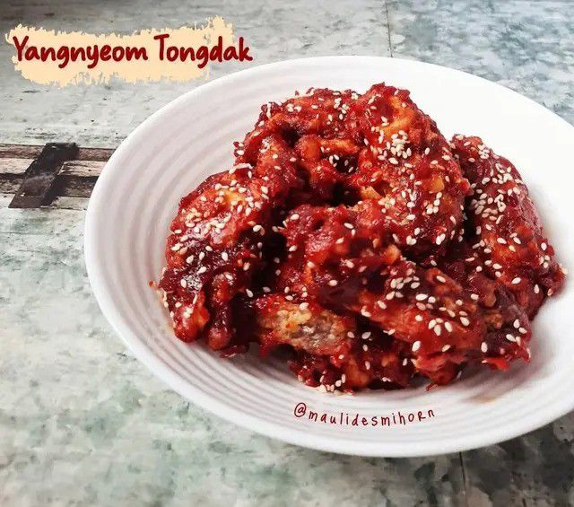 Resep Spicy Fried Chicken Korean (Yangnyeom Tongdak)